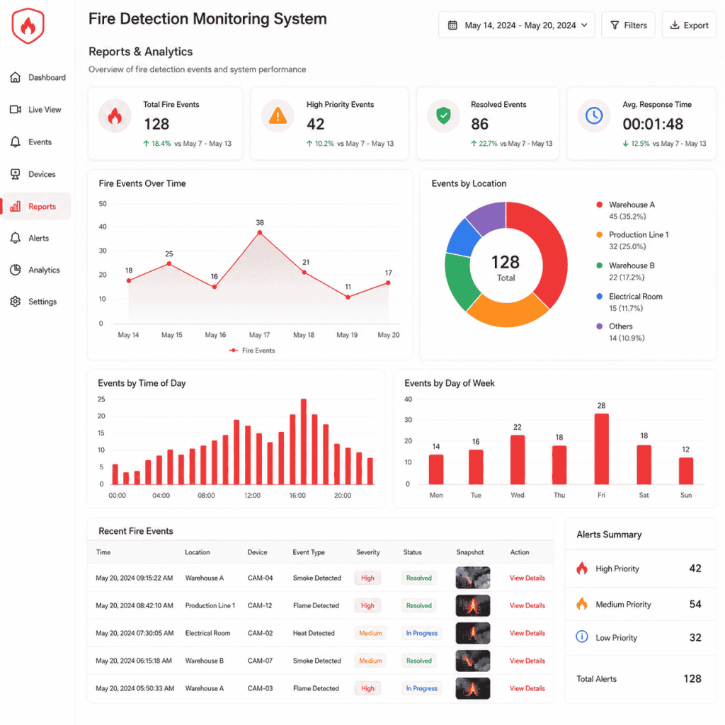 fire detection monitoring