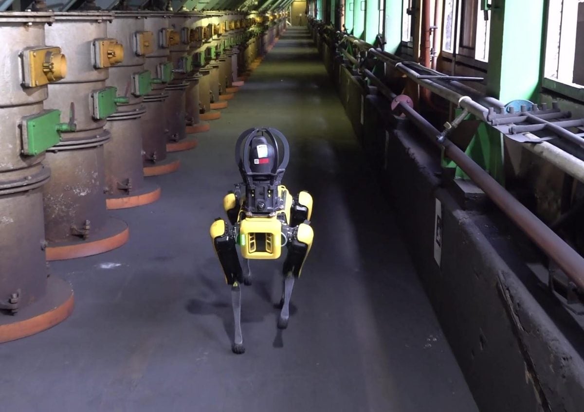 Quadruped patrolling a conveyor gallery